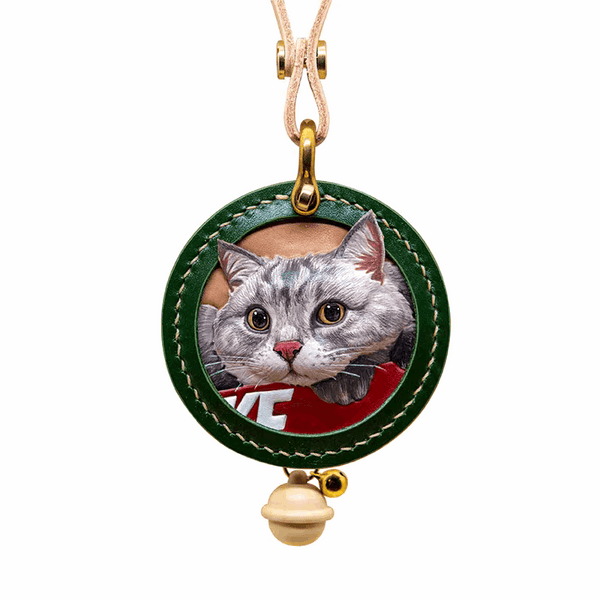 3D Pet Leather Pendant Cat memorial