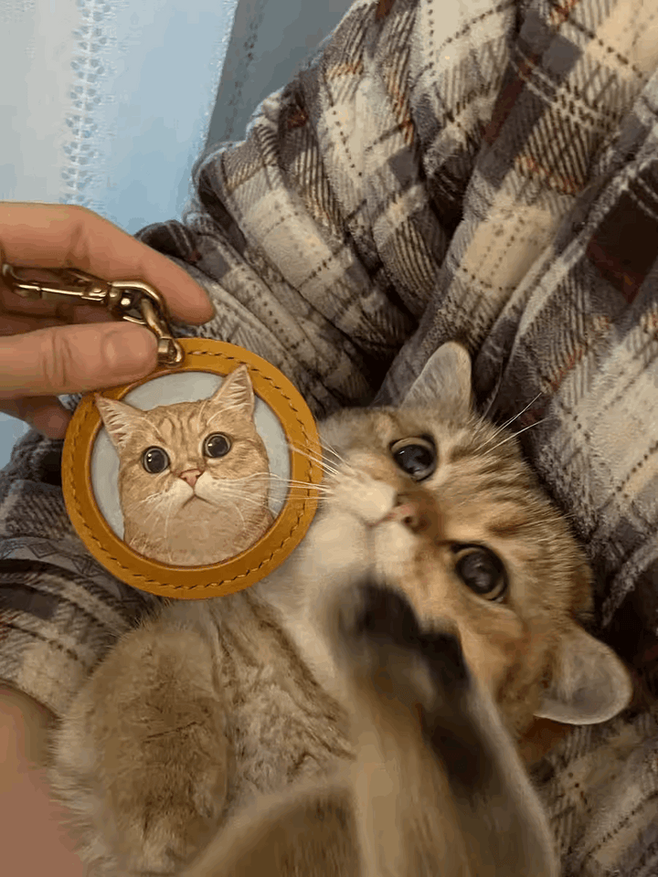 3D Pet Leather Pendant Cat memorial