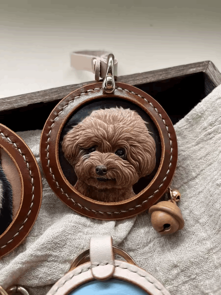 3D Pet Leather Pendant Dog memorial