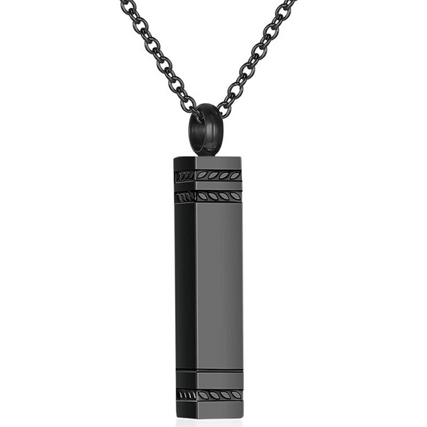 Bijoux funéraires | Nouveau collier pendentif urne carré long | Cadeau funéraire personnalisé pour la perte d'un être cher