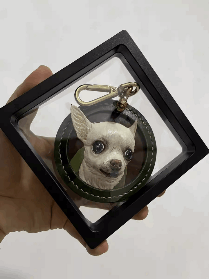 3D Pet Leather Pendant Dog memorial