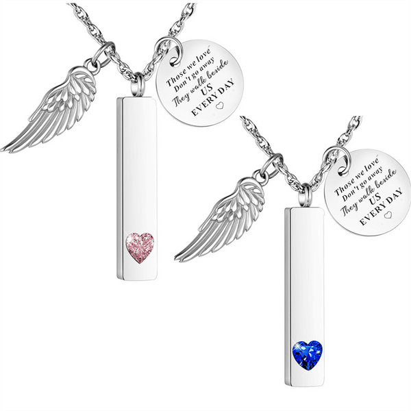 Bijou funéraire pour cendres | Pendentif urne colonne carrée en diamant | Cadeau funéraire personnalisé pour la perte d'un être cher