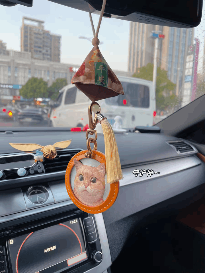 3D Pet Leather Pendant Cat memorial