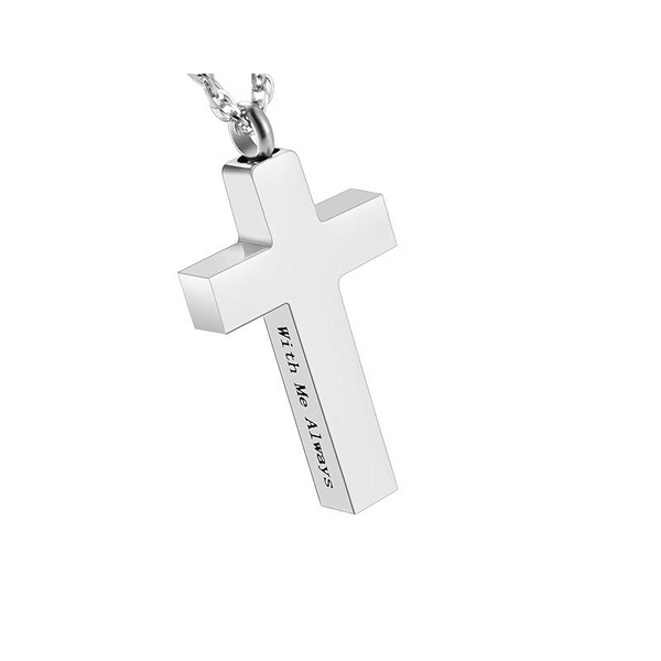 Memorial Jewelry For Ashes | Cross Cremation Pendant | Customizable Cremation Jewelry