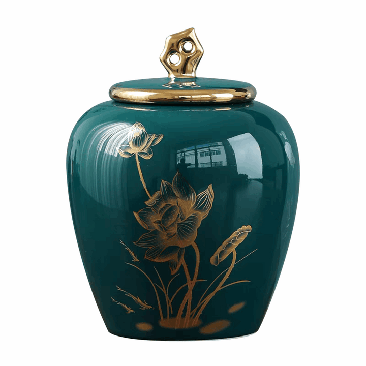 Lotus Ceramic Urn