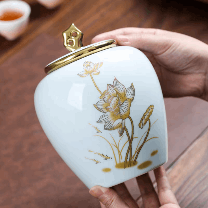 Lotus Ceramic Urn