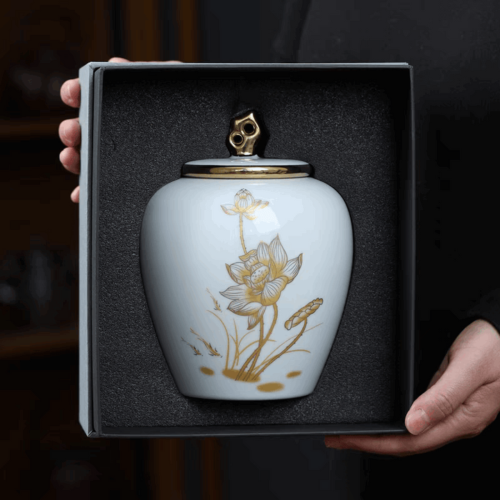 Lotus Ceramic Urn