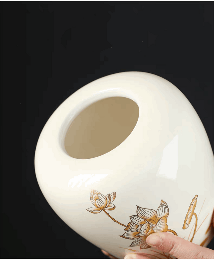 Lotus Ceramic Urn