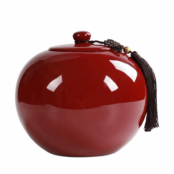 Red customizable large ceramic urn