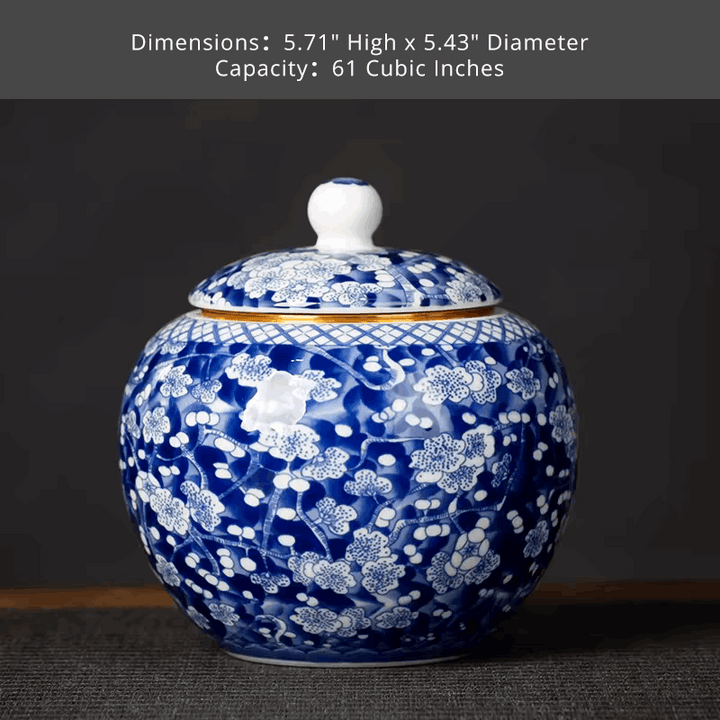 Blue and White Ceramic Urns Small Urns