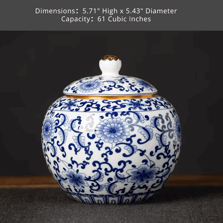 Blue and White Ceramic Urns Small Urns