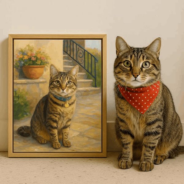 Pet portrait oil painting Cat oil painting