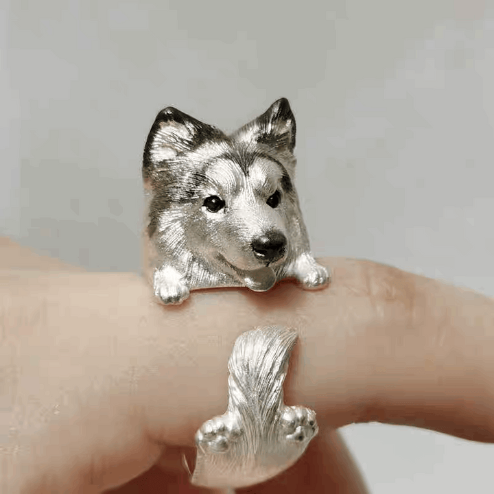 3D Pet Portrait Rings | Husky Portrait Ring