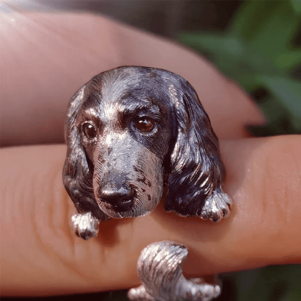 Personalized Gift For Women: A handmade silver cocker spaniel dog ring | Pet Memorial Gift