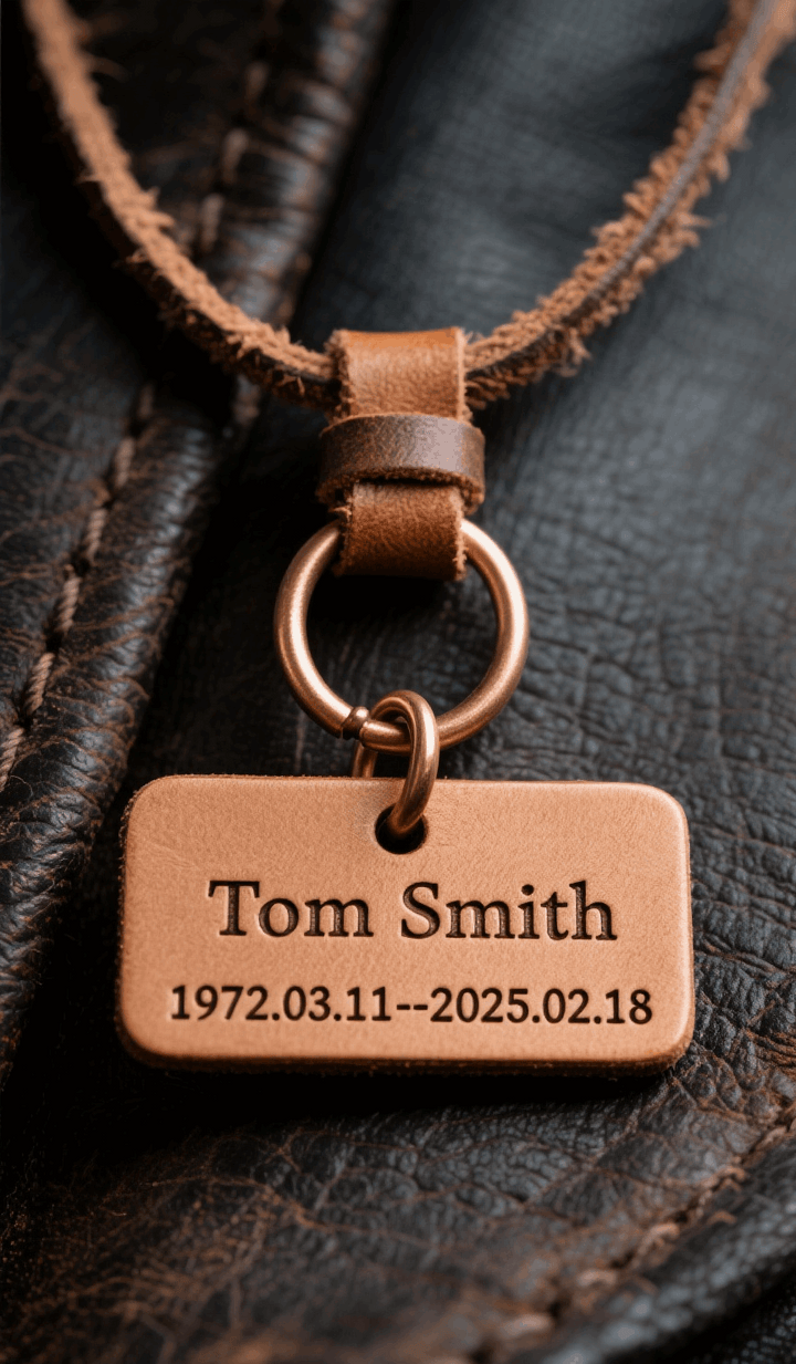 Urn Accessories Leather Tag