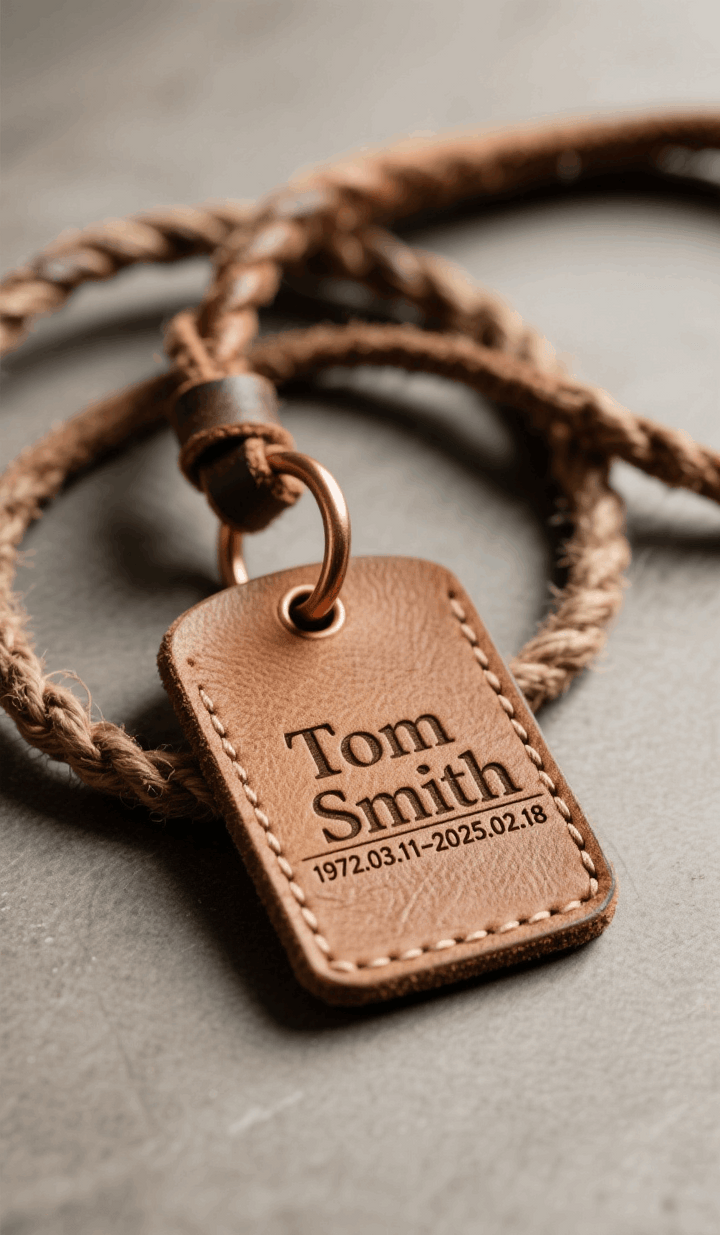 Urn Accessories Leather Tag