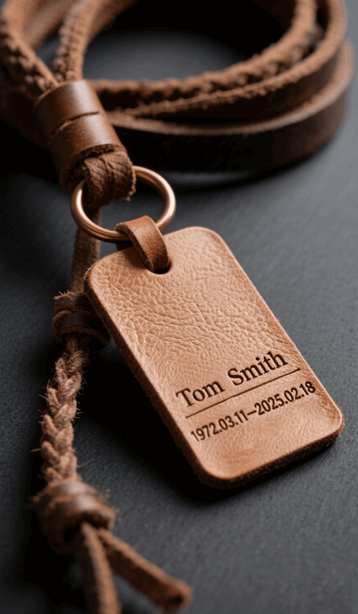 Urn Accessories Leather Tag