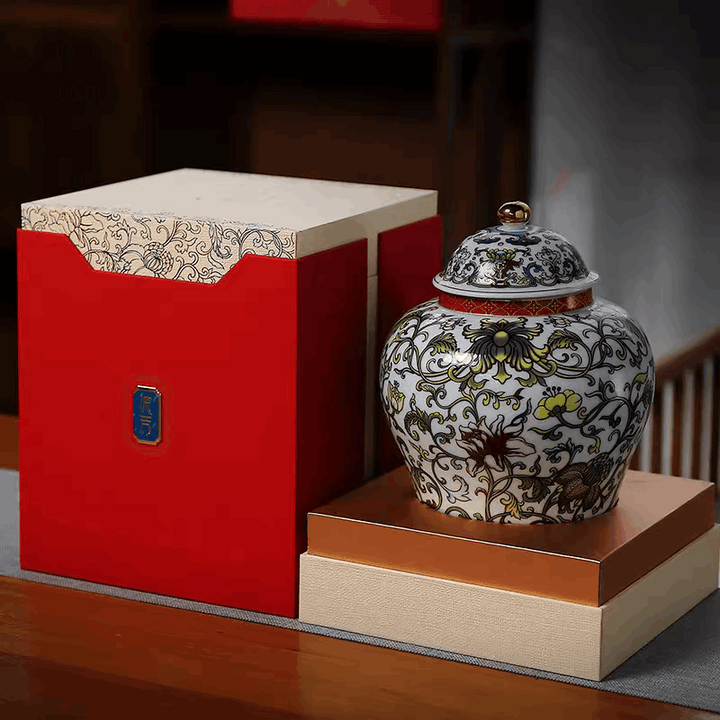 Enamel ceramic urn