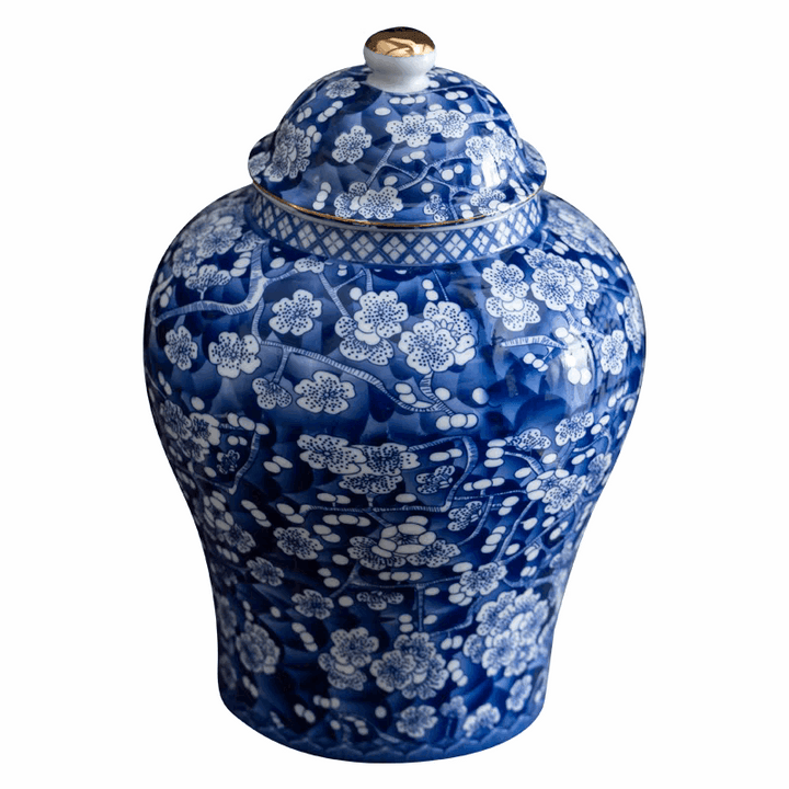 Blue and White Ceramic Urns