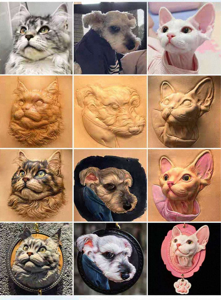 3D Pet Leather Pendant Dog memorial