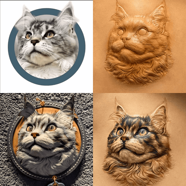 3D Pet Leather Pendant Dog memorial