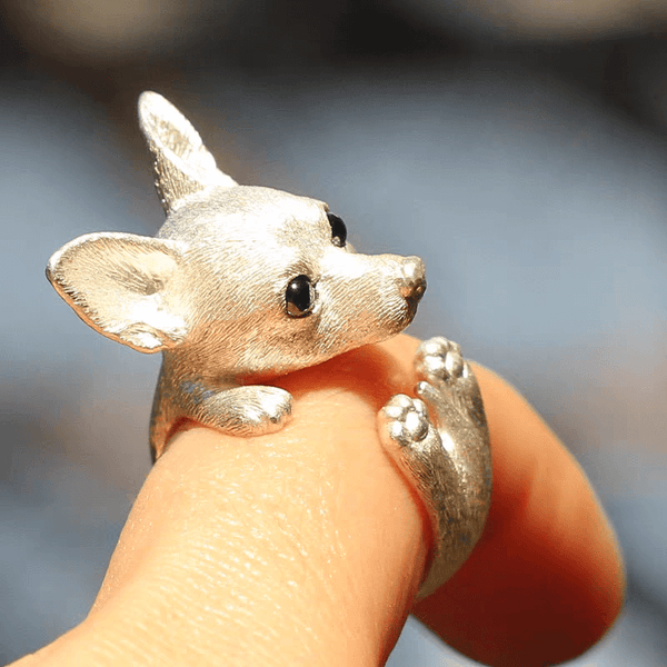 Custom Gift For Women: A handmade silver chihuahua dog ring | Pet Memorial Gift