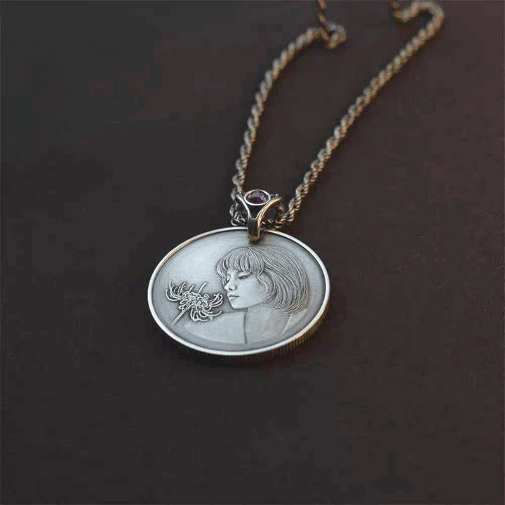 Sterling Silver Relief Pendant | Portrait Memorial Customization