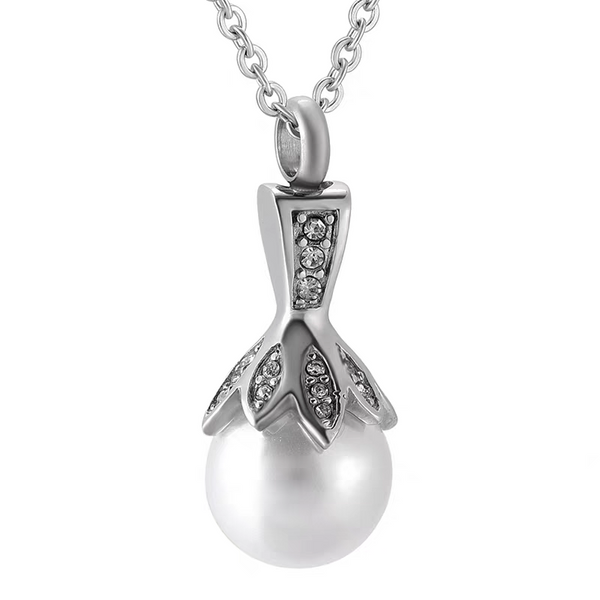 Memorial Jewelry For Ashes | Pearl Cremation Urn Necklace | Memorial Gift For Your Loved One