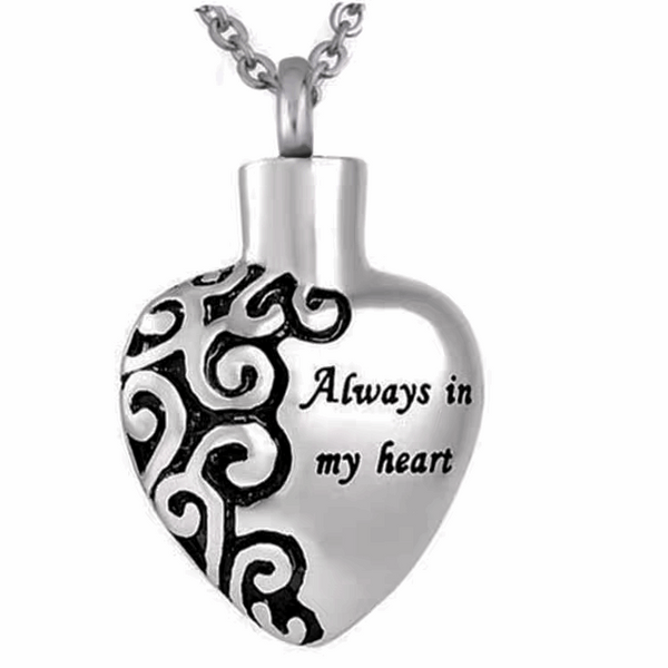Heart Titanium Steel Memorial Urn