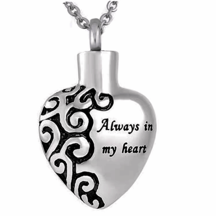 Heart Titanium Steel Memorial Urn