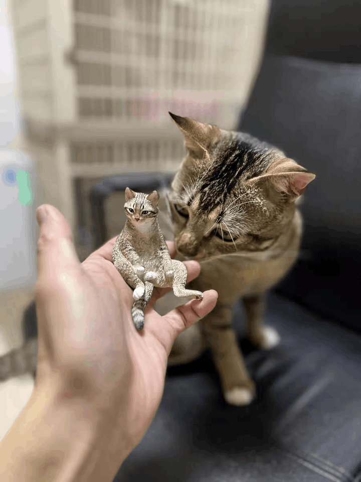 Resin Cat Figurine | Plaster Cat Desktop Ornament