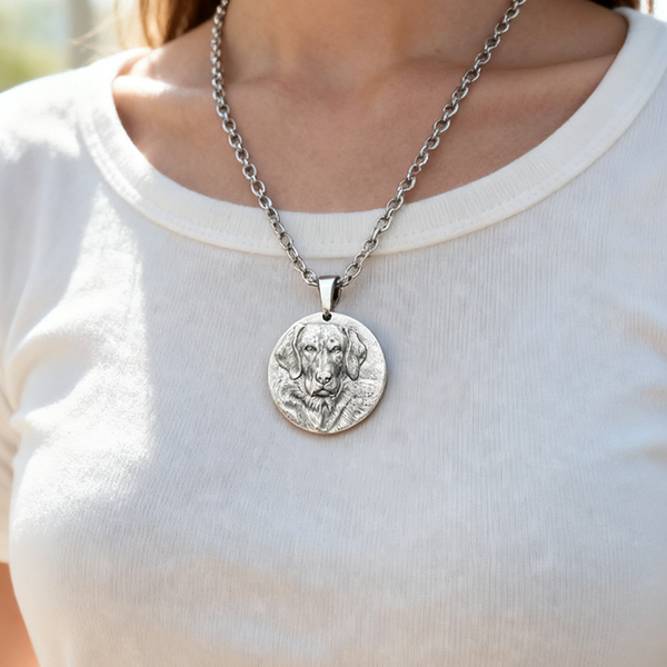 Bijoux commémoratifs pour votre chien : un pendentif commémoratif en relief en argent sterling fait à la main