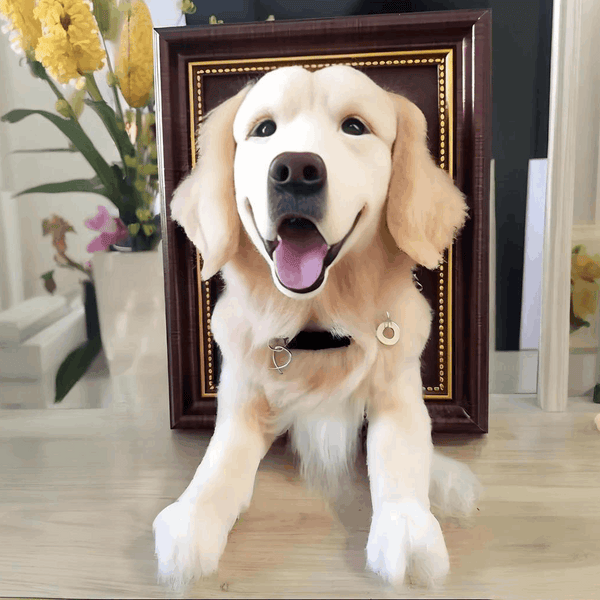 Custom Needle Felted Pet Portrait Dog Memorial Frame