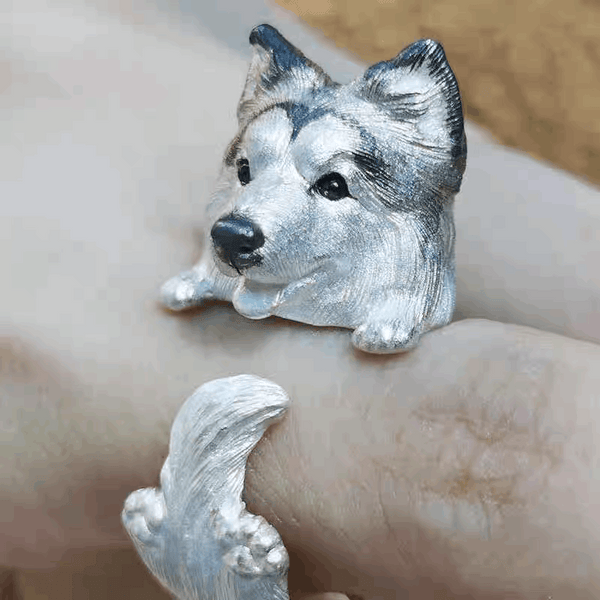 3D Pet Portrait Rings | Husky Portrait Ring