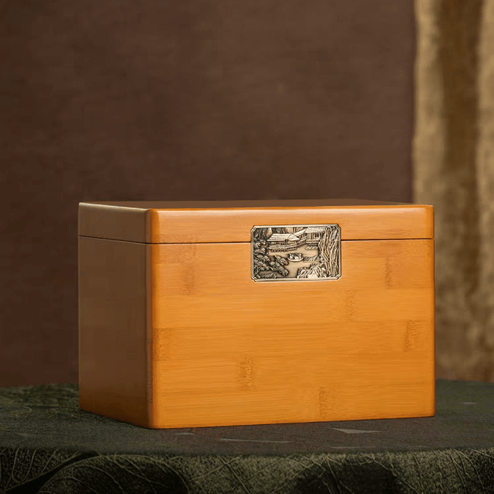 A large size bamboo customizable urn