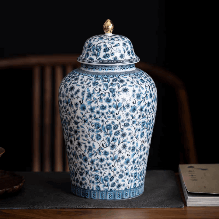 Blue and White Ceramic Urns General’s Jar Urn