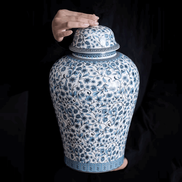 Blue and White Ceramic Urns General’s Jar Urn