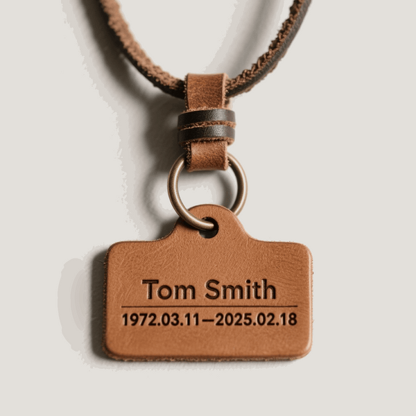 Urn Accessories Leather Tag