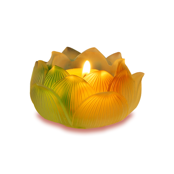 Seven-color lotus glass candlestick