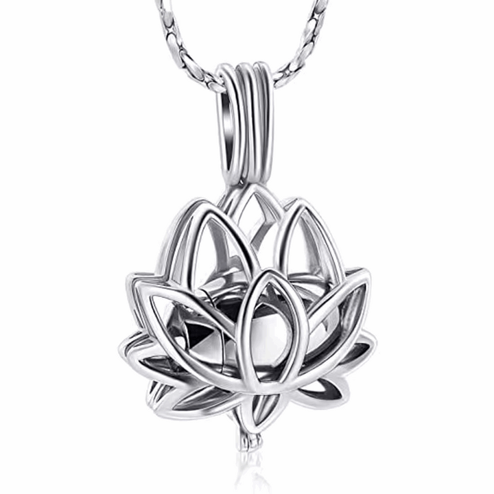 Hollow Lotus Keepsake Urn Cremation Necklace