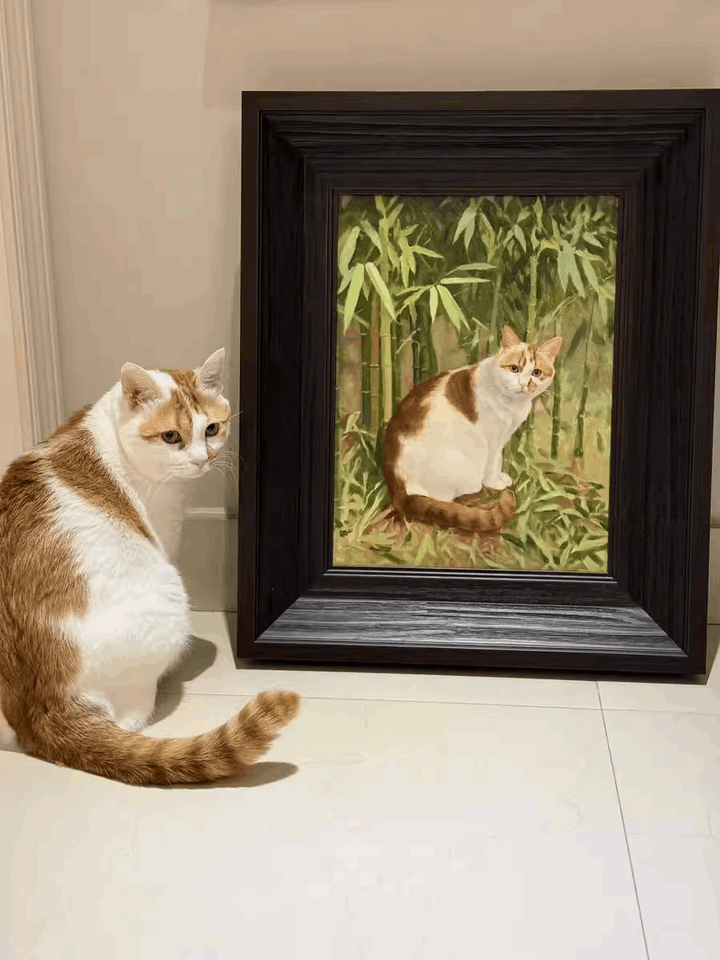 Pet portrait oil painting Cat oil painting