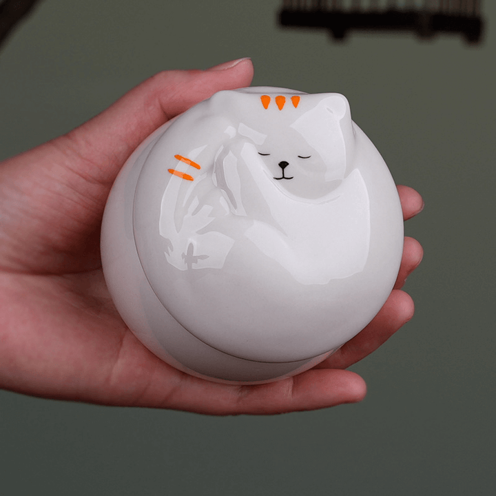 Personalized Cremation Pet Urn | Sleeping Cat Keepsake Urn | Customizable Cat Memorial Urn