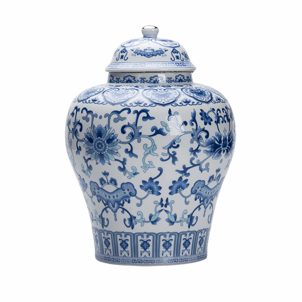Vintage Underglaze blue lotus-pattern Chinese Ginger Jar