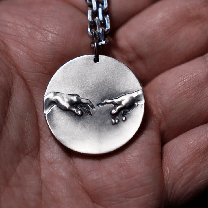 Holding your hand | Love Memorial Sterling Silver Hand-carved Hanging Tag