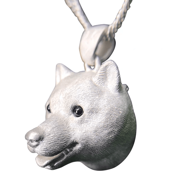 Custom Gift For Your Shiba Inu: A handmade silver memorial pendant from its portrait