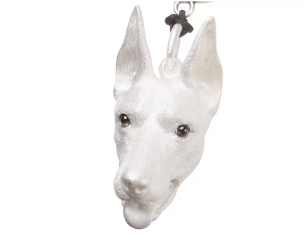 Custom Gift For Your Doberman: A handmade  silver memorial jewelry from its portrait