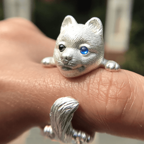Custom Gift For Women: A handmade silver pomeranian dog ring | Pet Memorial Gift