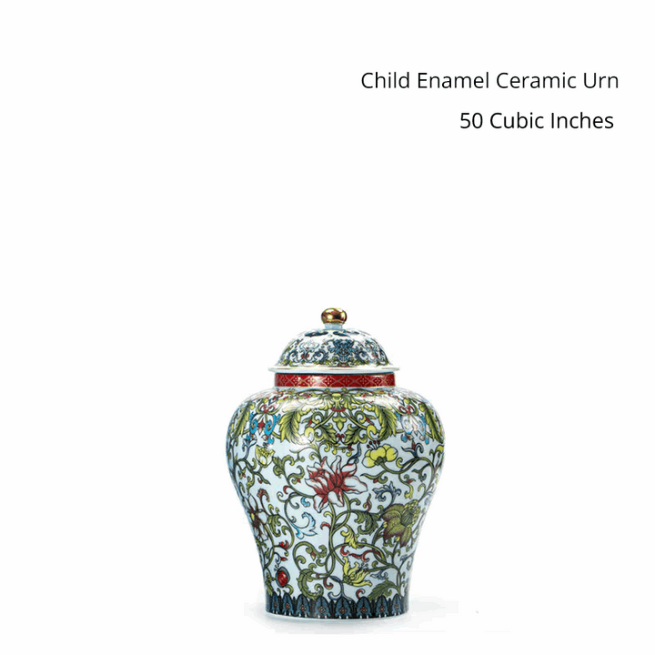 Enamel ceramic urn