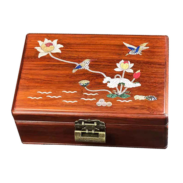 Custom Cremation Urn | Rosewood Inlaid Mother-of-pearl Urn | Personalized Urn | Decorative Urn