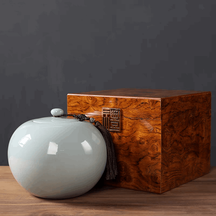 Red customizable large ceramic urn